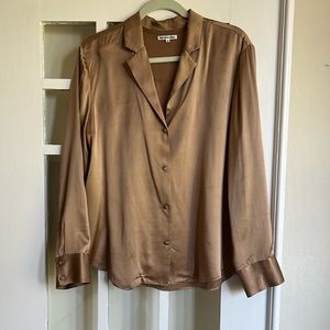 Reformation Brown Button Down Shirt Size M